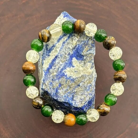 Vintage Boho Prosperity and Abundance Tiger Eye Gemstone Bracelet (SKU #0354) - Picture 5 of 5